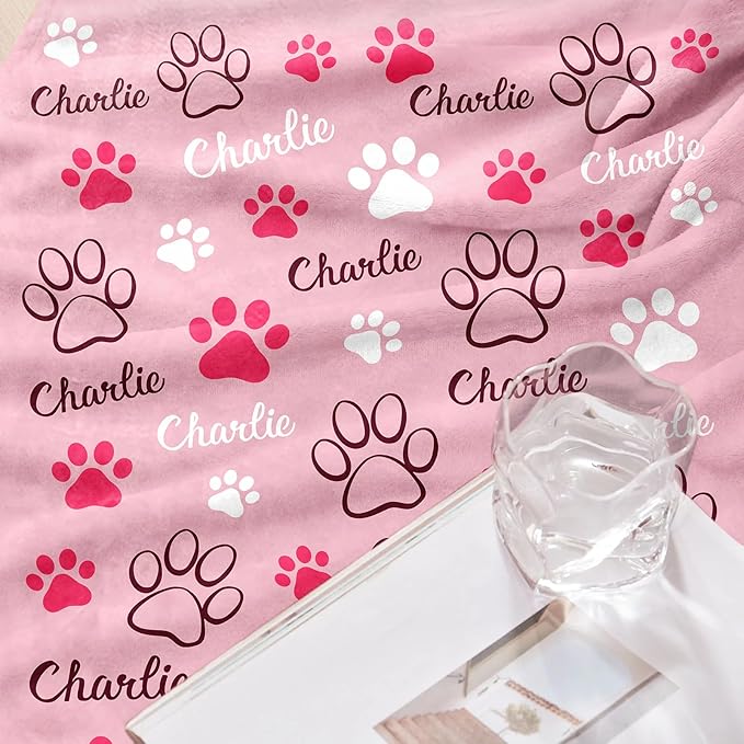 GlisterGlow Personalized Dog Blanket, Customized Pet Blankets with Name Picture, Throw Blanket for Small Medium Large Dog Puppy Cat