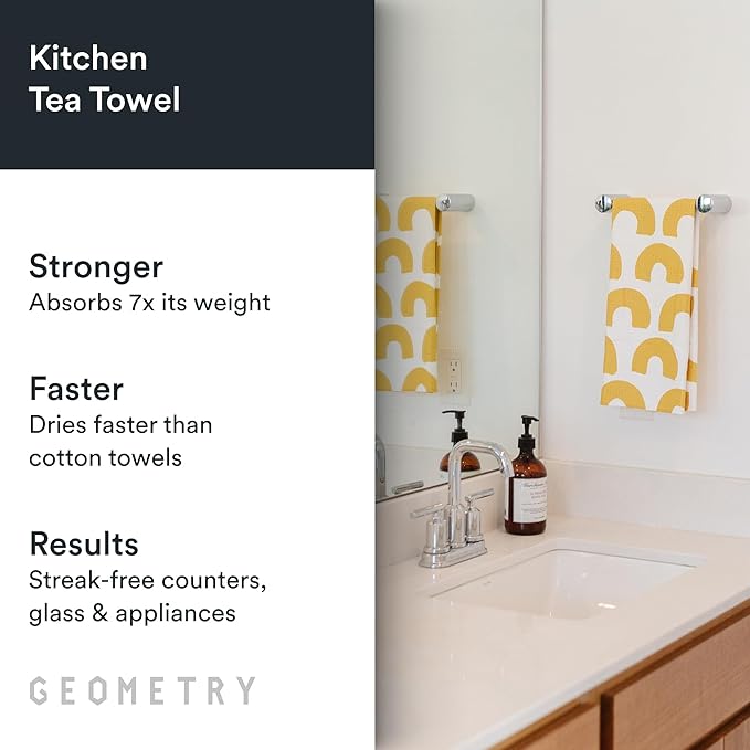 GEOMETRY Kitchen Tea Towels - Quick Dry Microfiber Dish Towels for Kitchen Sunny Lemons, 18" x 30" 1 Pack