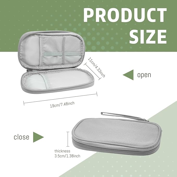 OBHEI Electronic Organizer Double Layer, Water Resistant Cable Organizer Bag for Travel Essentials, Cord, Charger, Phone, Earphone, Large Size,Accessories Travel Essentials (Grey, Single-Layer)