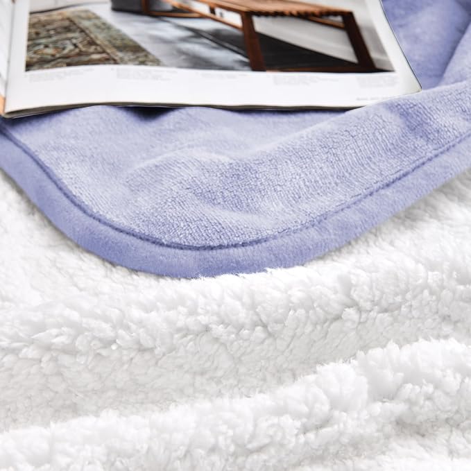 Yaning Waterproof Blanket for Bed Couch Sofa, Soft Liquid Pee Proof Pet Blanket for Dog Puppy Cat, Reversible Sherpa Fleece Furniture Protector (Lilac, 60x80 inches)
