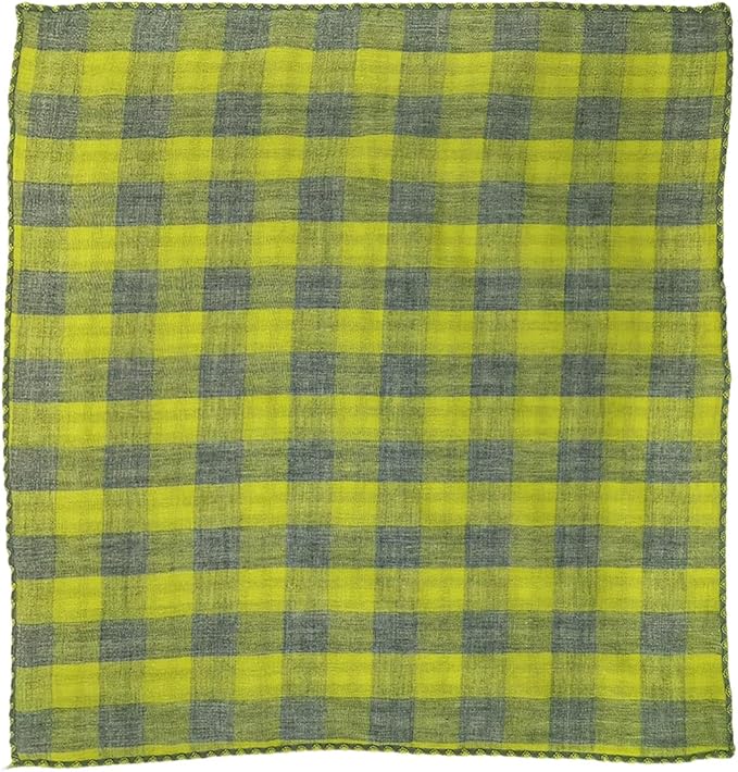 Pemilosci Double Layers Two Tones Dog Cotton Square Bandana Bibs Scarf Kerchief for Small Medium Dogs Boy or Girl - DCB16 G&G