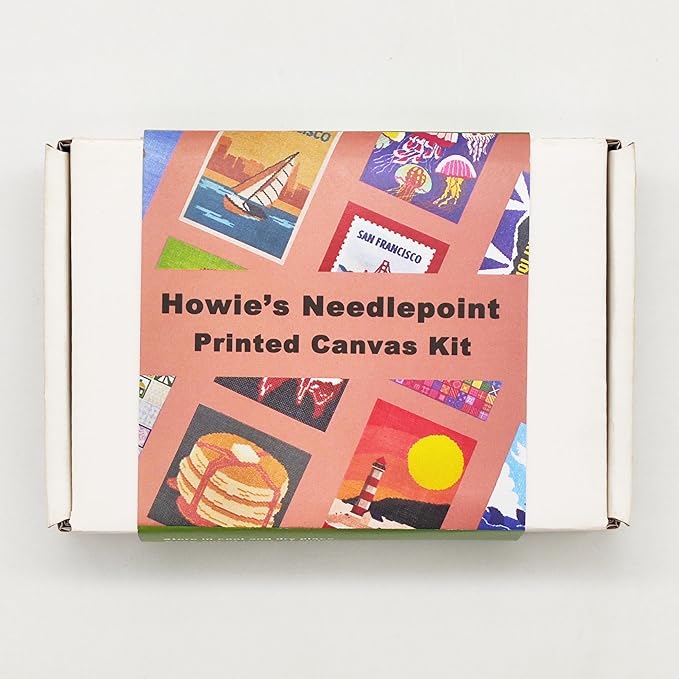Howie's Needlepoint Needlepoint Kits, 18CT Printed Embroidery Pattern Starter Kits, Stamped Patterns Canvas Kits(Yellow Gourd,2.25x5inch)