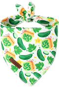 MR.CHUBBFACE Summer Dog Bandana, Pickle Cotton Bandana for Small Medium Large Dogs, Adjustable Pet Triangle Bibs Scarf