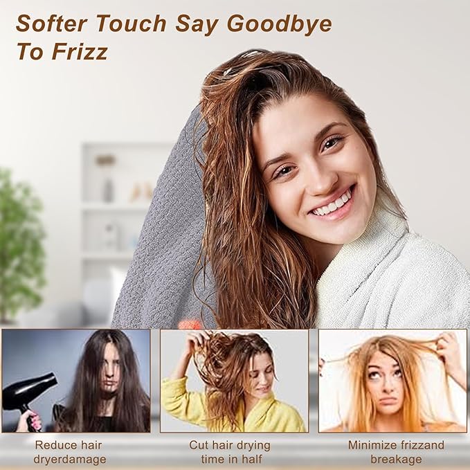 Kldnkig Microfiber Hair Towel for Women: Ideal Christmas Stocking Stuffer for Women, Teen Girls, and Children 3 Pack Drying Wrap Towels Designed for Curly Hair, Anti-Frizz Hair Care Accessory
