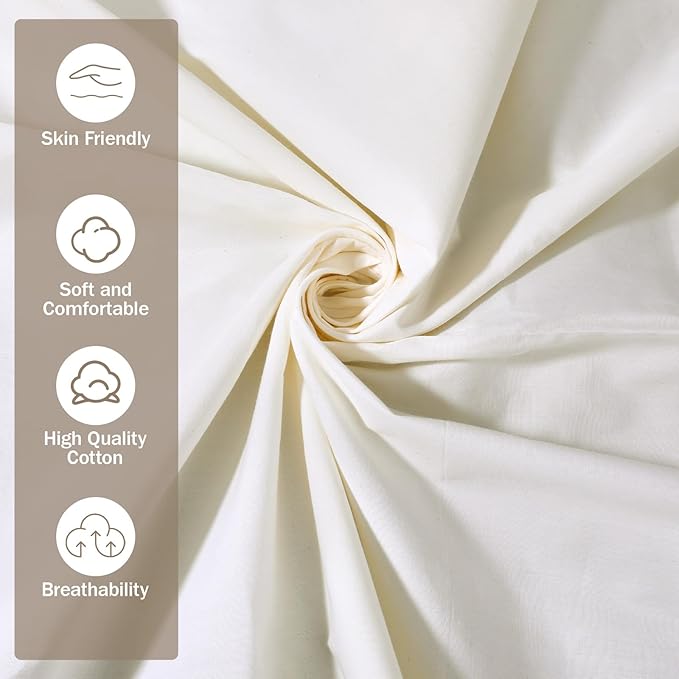 10 Yards x 63 Inches Cotton Muslin Fabric, Natural Unbleached Muslin Linen Fabric by The Yard, Medium Weight Draping Fabrics for Sewing Material Quilting Apparel Cloth