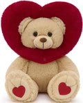 MaoGoLan Valentines Teddy Bear Plush with Heart-Shaped Hood,Adorable and Soft Teddy Stuffed Animal,13.8" Loving Heart Plushie Gift for Valentines Day,Christmas,Anniversary,Mother's Day,Long Distance