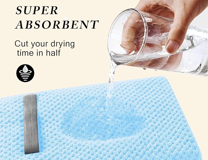 Wuwahold Microfiber Hair Towels, Waffle Hair Towel Set, Super Soft Highly Absorbent, Sturdy Quick Drying Turbans for Long, Thick, Curly Hair (5 Pack, 40" x 20")