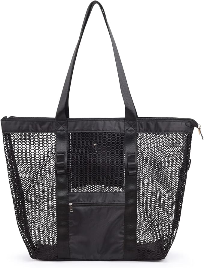 Tainehs Beach Bag - Mesh Tote Bag Beach Vacation Clothes for Women Pool Bag for Travel Pool Family Cruise Essentials 2026