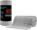 Tigona 80 Pack Microfiber Cleaning Cloth Roll,Lint Free Rags & Tear Away Reusable Towels Washable Scratch,Ultra Absorbent Dish Rags(12" x 12") for Car Kitchen Home Garage-Light Gray