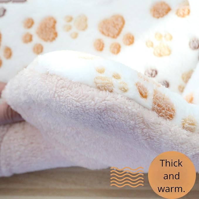 Self Warming Cat Bed, Heated Pet Pad for Indoor Cats & Small Dogs, Energy-Free Thermal Plush Mat with Paw Print Design, Orthopedic Soft Warm Bed for Kittens, Senior Pets - Gray (27.17" x 18.9")