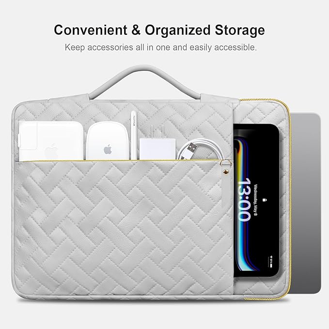 Lacdo 360° Protective Laptop Sleeve Case for 16 inch New MacBook Pro M4/M3/M2/M1 Pro/Max A3403 A3186 A2991 A2780 A2485 A2141 2024-2019, 15 inch Surface Laptop 7th Copilot+PC Computer Bag, Space Gray