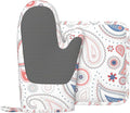 Silicone Oven Mitts and Pot Holders Sets, Home Pink Paisley Heat Resistant BBQ Gloves for Kitchen Baking Cooking Grilling Microwave
