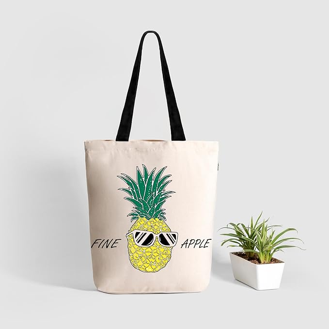 Ecoright Tote Bag for Women with Zipper, Small Tote Bag, Canvas Bag, Reusable Cotton Bag for Beach, Grocery, School & Work