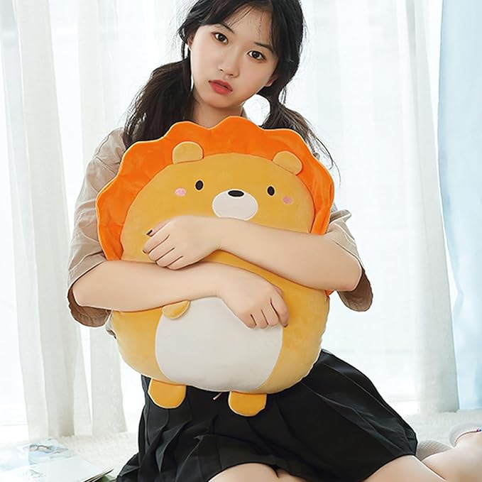Zielind Lion Plush Pillow Soft Lion Stuffed Animal Plush Toy Plush Animal Hugging Pillow Gifts for Birthday, Valentine, Christmas, 16 inch