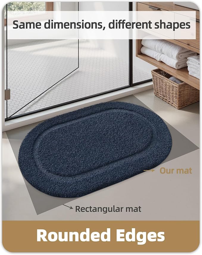 Color&Geometry Blue Bathroom Rugs, Non Slip, Absorbent, Soft, Washable, Thick Bath Mat, 24"x36" Small Bath Rug Bath Mats for Bathroom Floor, Shower, Sink, Vanity
