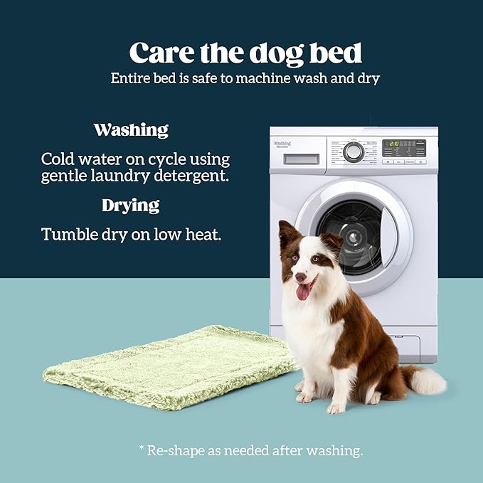 PELZIN Stoutwool Indestructible Dog Bed - Fluffy Chew Proof Dog Crate Pad - Tough Kennel Pad for Aggressive Chewers - Ideal for Extra Large Breeds & Fits 48-Inch Crate - 47"x29", Gleam