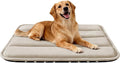 Fogkiss Dog Bed Mat, Reversible Dog Crate Pad with Washable Kennel Mat and Soft Foam, Flat Pet Bed for Dogs & Cats, for Crates Carriers & Travel (Light Brown, 34" L*20" W*1.5" Th)