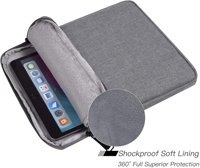 Tablet Sleeve Case for 11" Samsung Galaxy Tab A9+/ Galaxy Tab S6 Lite (2024) 10.4", iPad 10th/ Air 5th 10.9, Pro 11 M4 2024,iPad 9/8/7 10.2 Bag, Light Grey