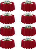 sancua Christmas Red Round Tablecloth 108 Inch Diameter, 8 Pack - Circle Polyester Fabric Table Cloth for Wedding Party Reception Banquet Birthday, Washable Formal Table Cover (Fit 42-96 Inch Tables)