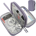 CAAORDKSO Travel Electronic Organizer Pouch Bag, Waterproof Portable Electronic Accessories Storage Multifunctional Case for USB, Cable, Cord, Charger, Phone, Power Bank, Earphone (Purple, Large)