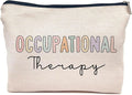 IWXYI Boho Therapist Occupational Therapy Makeup Bag, White, Rectangular, Zipper Closure, Perfect for Everyday Use, Travel, Storage