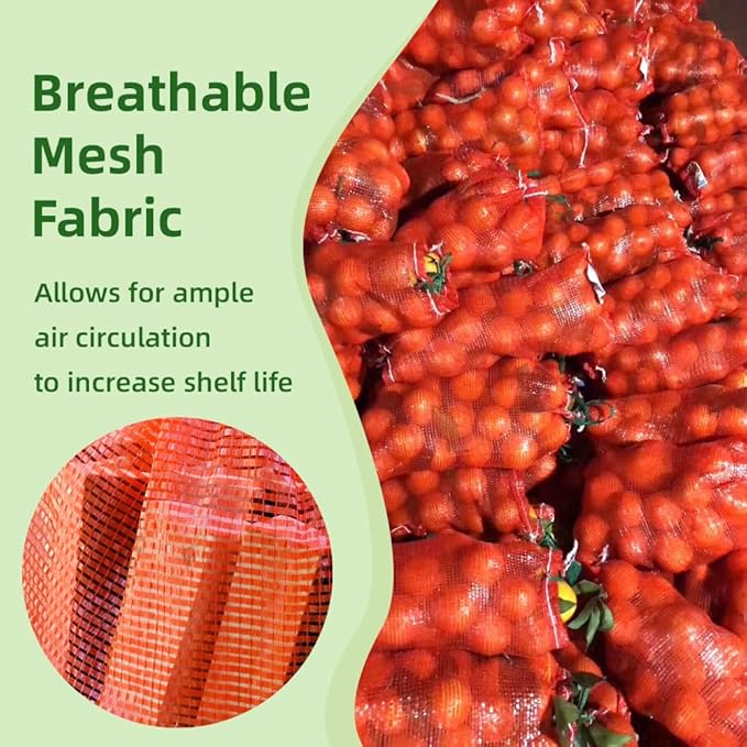 deebree Extra Large Mesh Produce Bags 60 lbs Reusable Onion Sacks Vegetable Storage Bags Washable Net Bag 21” x 32” for Onion Potato Firewood Crawfish, Pack of 10