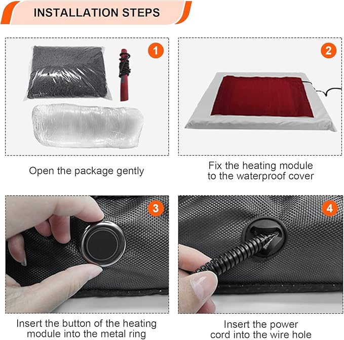 HyphessAda Heated Dog Bed with12V～24V Safe Voltage, Electric Heating Arthritis Orthopedic Dog Bed with Thickened Memory Foam, Heated Pet Bed with Waterproof Cover for Medium Dogs, Large Dogs (Large)