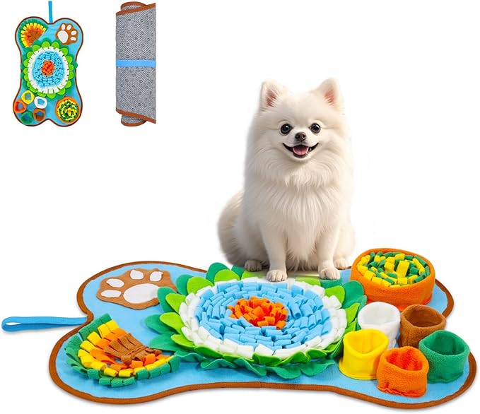 AMIR Snuffle Mat for Dogs, Sniff Mat Slow Feeding, Dog Snuffle Mat Encourages Natural Foraging Skills, Slow Eating, Help Stress Relief and Training