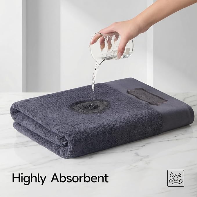 REDKISS 35"x70" Luxury Bath Sheets Towels Set of 2, 100% Cotton & 700 GSM,Ultra Soft & Highly Absorbent Bath Towels Set,Perfect for Bathroom,Spa and Hotel-Dark Gray