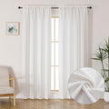 Lecloud Bessie Curtains 84 Inch Length 2 Panels, Faux Linen Textured Light-Filtering Privacy Bedoom Curtains, Farmhouse Rod Pocket Window Drapes for Living Room Dining Room, Each 40 W x 84 L, Natural