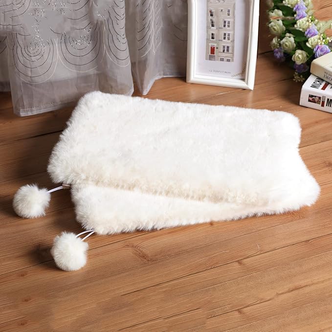 SHENGOCASE 2-Pack 10"x 15.7" Faux Rabbit Fur Cat Dog Bed Cushion Pad Mat, Cat Tree Tower Replacement Cushion for Window Perch Carrier House Cage Crate Kennel