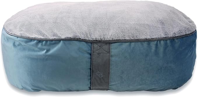 COZY ONE Mia Collection Self-Warming Oval Dog Bed - Ultra-Soft Plush Dream Pet Bed with Removable Velvet Cover - Cozy Dog Beds for Small Dogs (27x24x8 Inch, Blue) - Made in USA