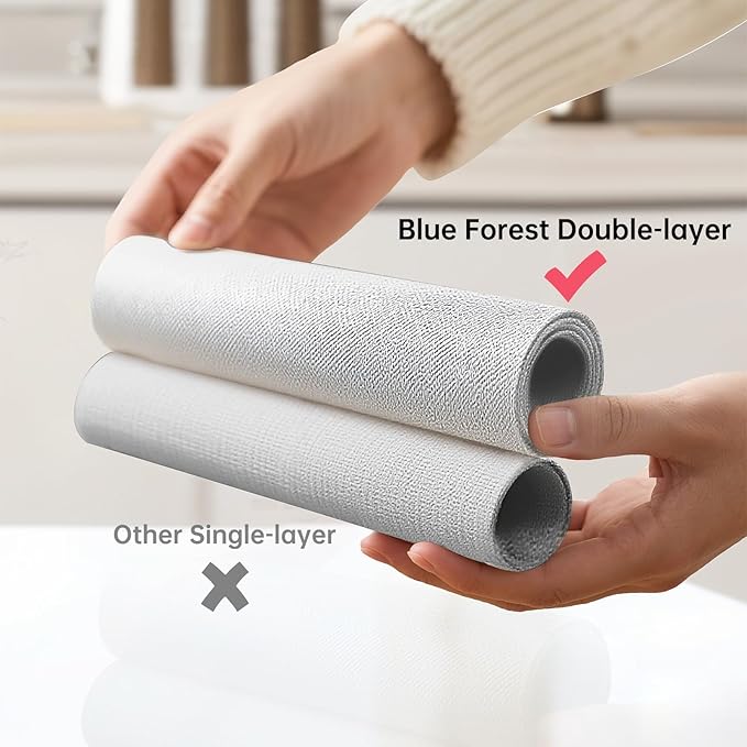Blue Forest | Rectangular Faux Linen Placemats Set of 6 | Dual- Layered Thickened for Durability | Heat Resistant | Machine Washable | Wrinkle Free for Easy Care Indoor/Outdoor Use - Cream Beige