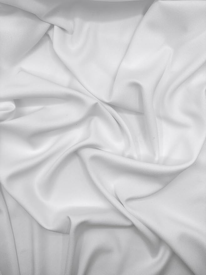 EOVEA - Polyester Poplin Fabric by The Yard – 100% Polyester, 60” Wide Durable Versatile Material for Apparel, Home Décor, Crafts, Tablecloths, Curtains, Drapes, Sewing & DIY Projects (White, 2 Yard)