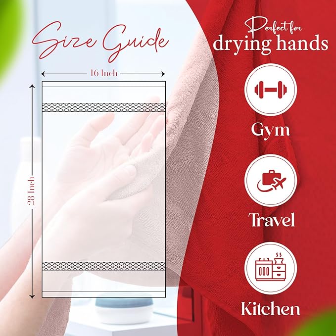 RIVERSIDE 6 Pack Premium Hand Towels Set, 16x28 inches, 100% Ring Spun Cotton, 600 GSM, Soft, Quick Dry and Highly Absorbent, Towels for Bathroom, Kitchen, Gym, Spa - Dusty Rose