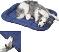 Warfort Durable Outdoor Dog Bed with Pillow Around Curling Sleep Fully Waterproof Indoor Cat Bed Crate Mat Stable Kennel Pad, for Pets (Blue, XX-Large(48 * 31in))