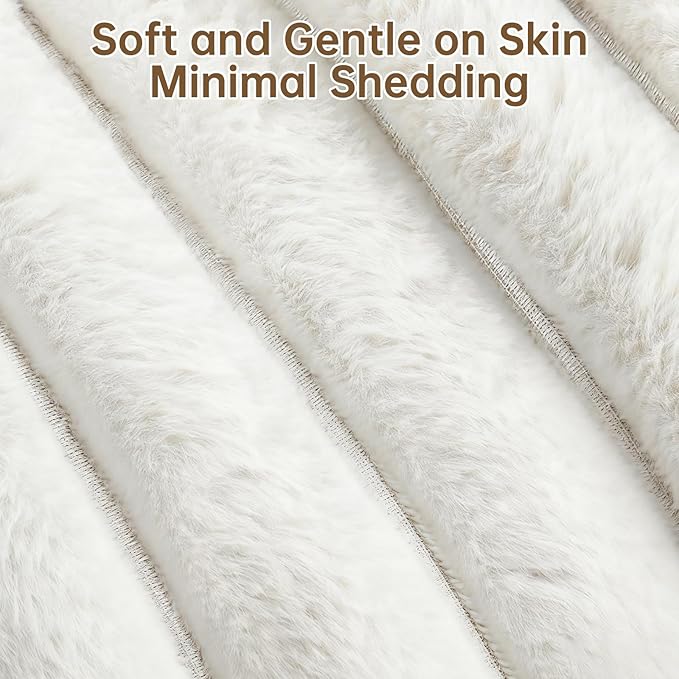 Vhen When Warming Faux Rabbit Fur Pet Beds – Luxurious Donut Dog & Cat Bed, Anti-Anxiety Calming Cuddler Bed for Small Medim Dogs, Washable Round Puppy Kitten Beds, Non-Slip Bottom(31x31x8, White)