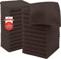 RIVERSIDE 24 Pack Washcloths Set - 100% Cotton [12x12 Inches] - 500 GSM, Soft, Quick-Dry & Highly Absorbent Face Towels - Perfect for Bathroom, Gym, Hotel, Spa & Travel - Brown