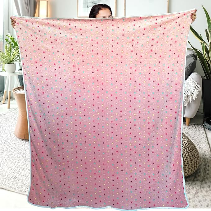 Dog Blankets for Large Dogs, 1 Pc Dog Blanket Washable, Soft Fluffy Flannel Pet Blanket Mat Cover for Bed Couch, Cute Print Puppy Blanket 60" x 50"