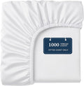 Lane Linen 100% Egyptian Cotton California King Size Fitted Sheet Only (72"x84" + 15") - Elegant Sateen Weave, Ultra Soft, Breathable, Highly Durable, Deep Pockets Upto 17" - White