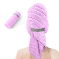 Netcken Large Microfiber Hair Towel for Women,Super Soft Anti Frizz & Quick Dry for Curly Hair,Ultra Absorbent Hair Wrap Towels for Long,Thick,Wet Hair 24x42 Inches (Purple)