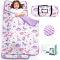 ACRABROS Toddler Nap Mat with Pillow and Blanket, Extra Large Rolled Napping Mats,Slumber Bags for Boys Girls,Kids Sleeping Bag for Daycare, Preschool Travel Camping,Party Dinosaur