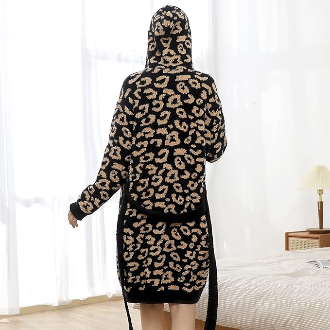 DOOWELL Women's Knit Lightweight Absorbent Robes, Soft Spa Bathrobe Loungewear with Pockets