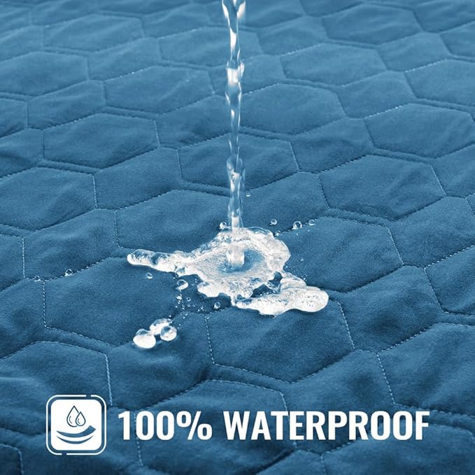 Nanbowang Waterproof Dog Bed Replacement, Washable Pet Pillow Cover Quilted, Lovely Puppy Bed for Dog/Cat 22x35x6