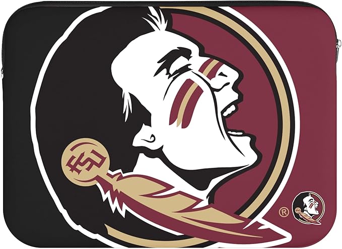 FOCO NCAA Official 15" Inch Colorblock Primary Logo Zipper Laptop Computer Sleeve Case Bag (Florida State Seminoles)