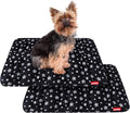 Dog Crate Mat (24" X 18") 2 Pack, Soft Bed, Personalized Pad, Anti-Slip Bottom, Machine Washable Kennel Pad, Black