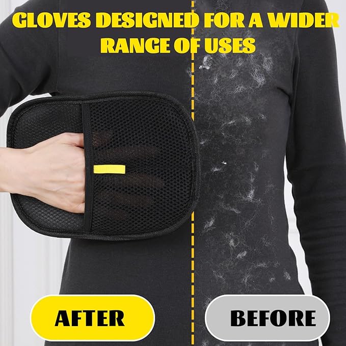 Pet Hair Removal Gloves, Pet Grooming Gloves, Electrostatic Pet Hair Remover Glove for Dogs and Cats, Pet Hair Removal Tool for Furniture, Carpet, Car Seat, Clothes (2PCS)