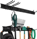 Precision Defined Garage Organizer Wall Mount (48 Inches), Heavy-Duty Tool Racks and Tool Hanger for Shovel and Rake, Garden Organizer with Hangers for Garage Organization, Metal Hanging Rack