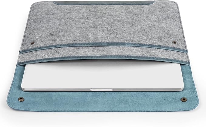 MegaGear Genuine Leather and Fleece MacBook Bag Laptop Sleeve for MacBook Pro and MacBook Air Case - 16 Inch - 15 Inch - 15.5 Inch (M4, M3, M2, M2, M1, Pro & Max) 2020 to 2024 Models