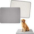 Oqqlin 2 Pcs Dog Crate Mats, Washable Dog Crate Pads with Anti-Slip Bottom 24.4 x 19.7 Inch Grey Soft Waterproof Kennel Pads for Small/Medium Dogs, Cats